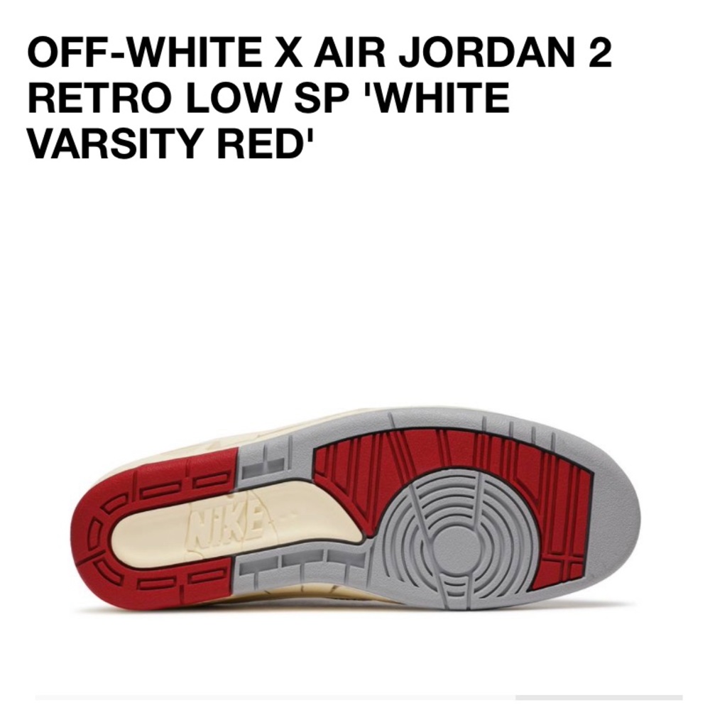 Off white air Jordan’s 2 retro low sp white varsity red